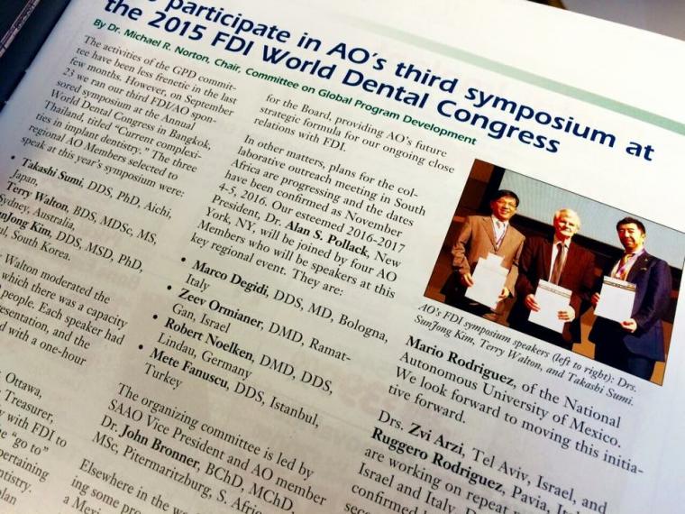 全世界の歯科学会と歯科医師会の総本山であるFDIの総会がタイのバンコクで開催されました。